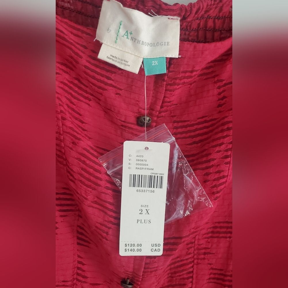 Anthropologie Romantic Puff-Sleeved Blouse Plus Size 2x - Picture 7 of 12